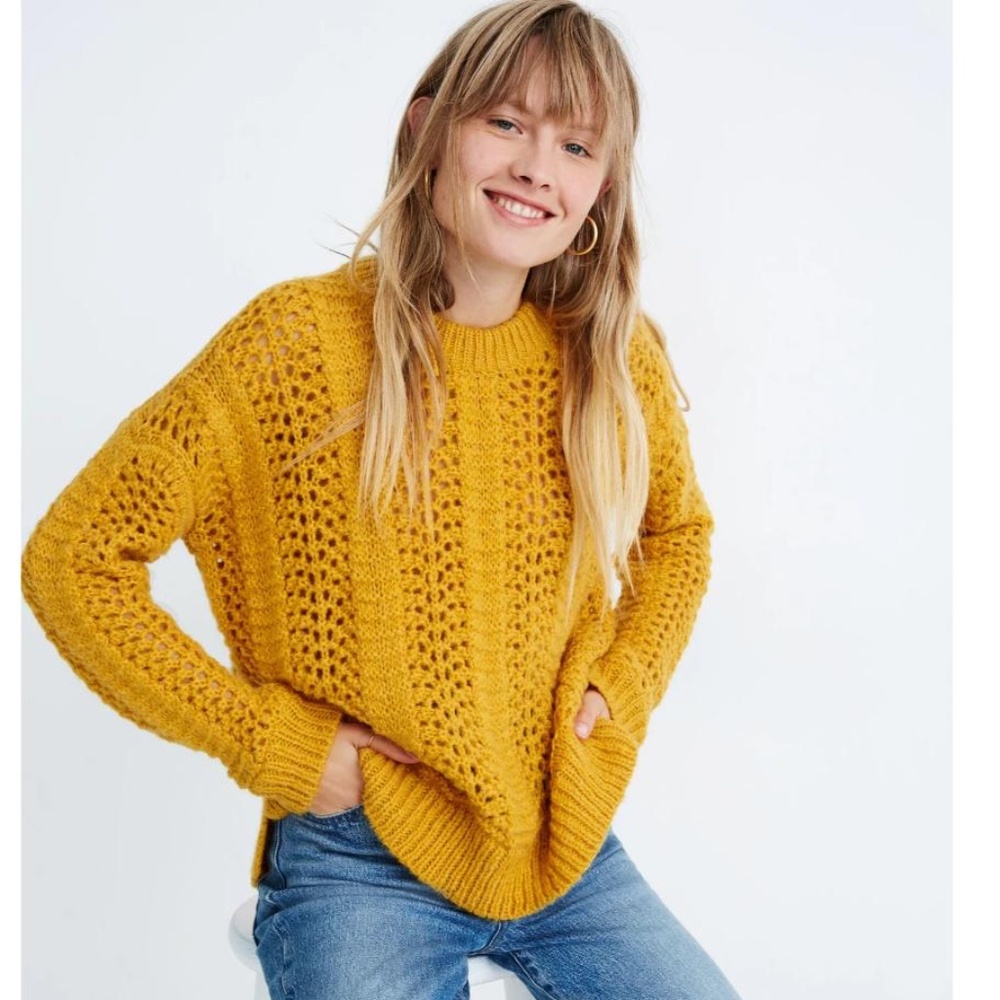 Madewell Mustard Yellow Crew Neck Sweater